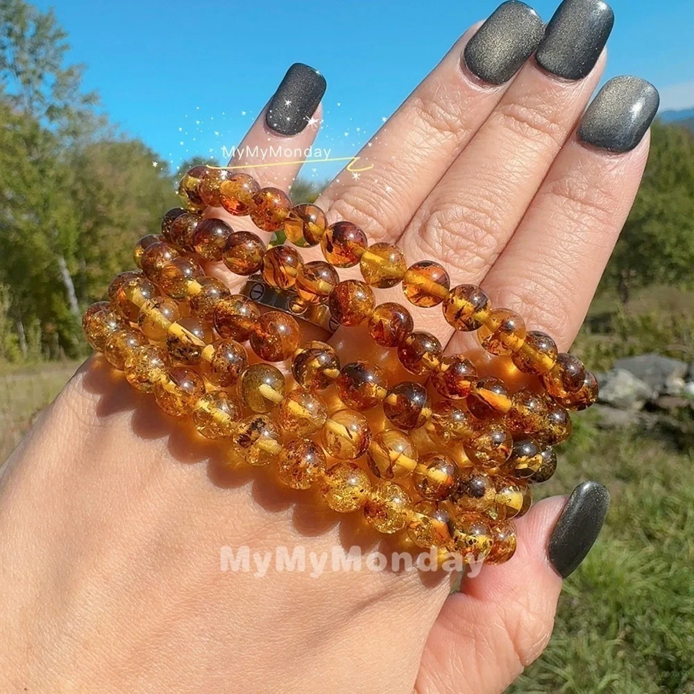 Flower Amber Bracelet 7mm